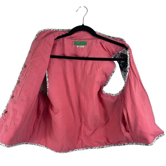 Clare V. Timothe Quilted Floral Button Front Reversible Vest Lilac Size M/L - Picture 7 of 11